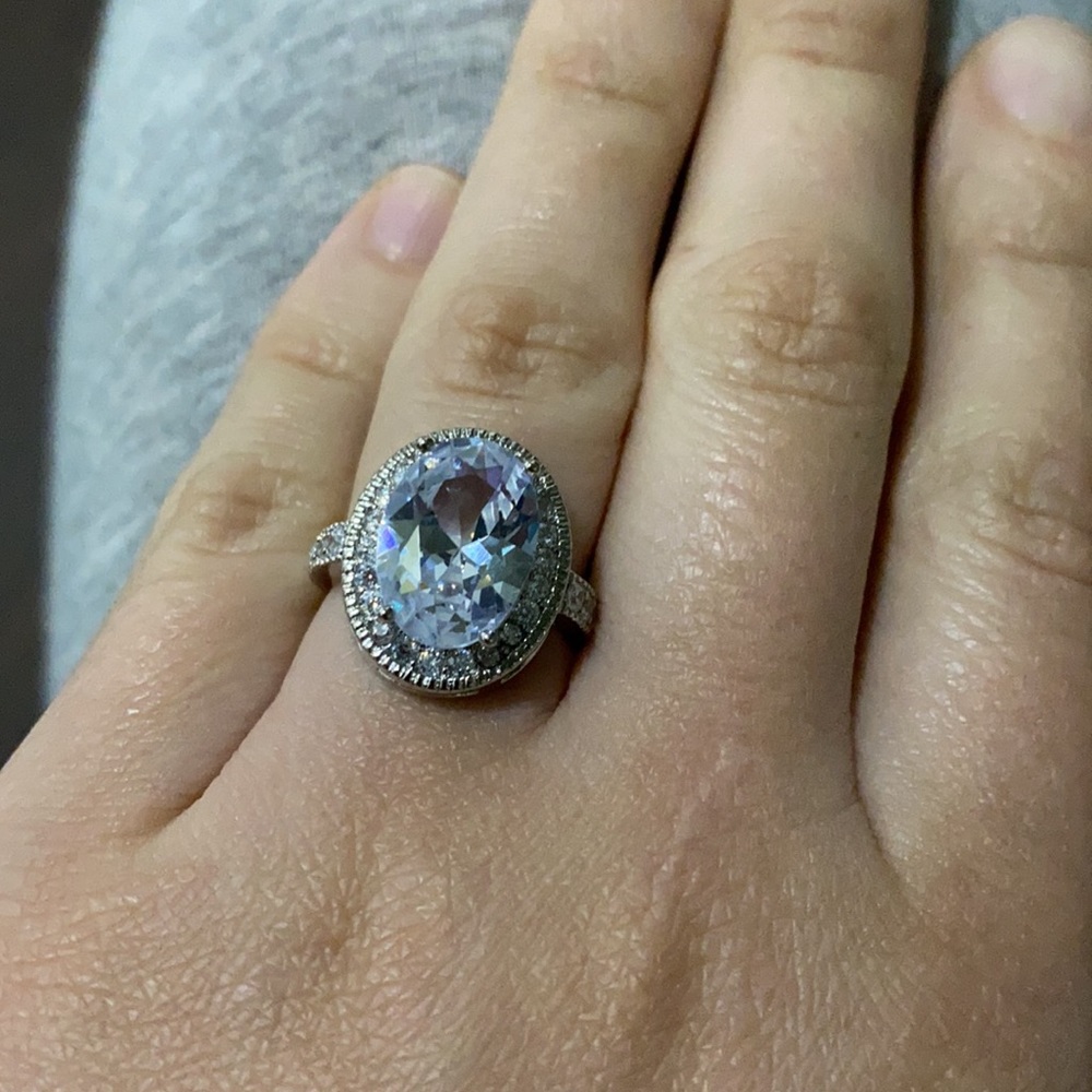 NEW Gorgeous Stamped 925 Silver Big stone Ring - Picture 2 of 5